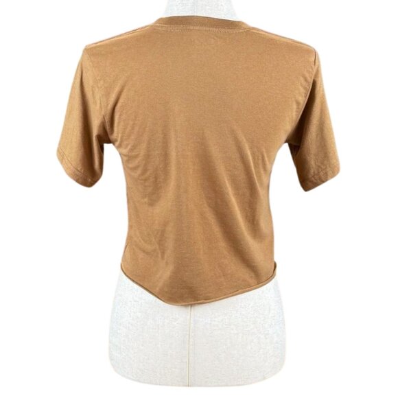 BARBIE BROWN CROPPED GRAPHIC TEE, SIZE XS - Picture 3 of 5